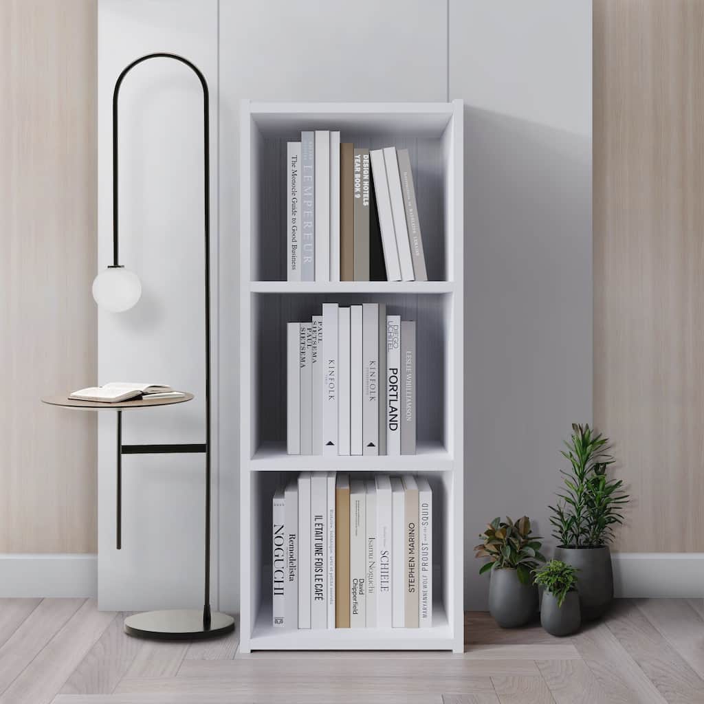 CraftPorch Simple Wooden 3-cube Shelves Bookcase
