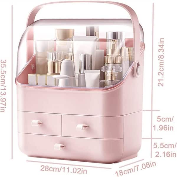 dimension image slide 2 of 4, Large Makeup Organizer Box Drawers