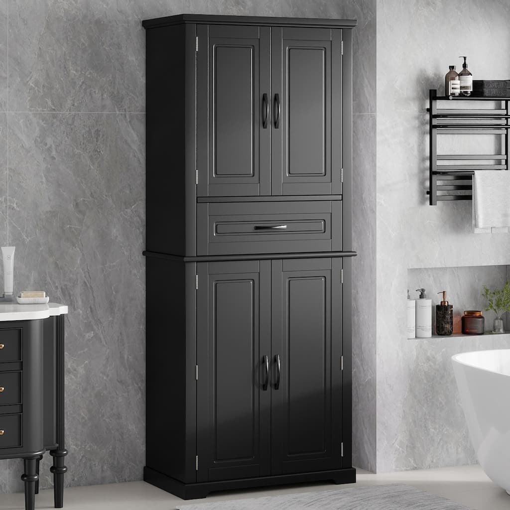 Christopher Knight Home - Whitmore Tall Bathroom Storage Cabinet with Adjustable Shelves and Multi-Functional Design
