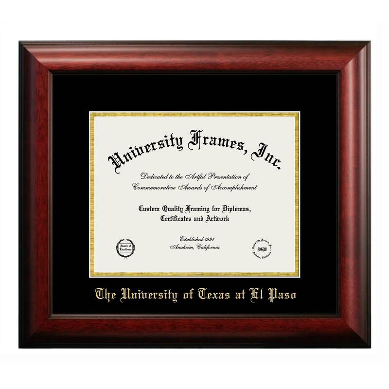 University of Texas, El Paso 11w x 8.5h Gold Embossed Diploma Frame