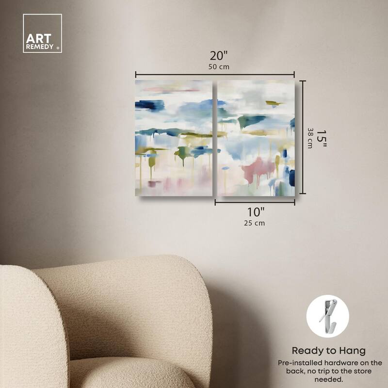 Veil of Azure I Canvas Set of 2 by Art Remedy, Gallery Wrapped