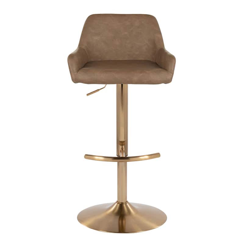 Silver Orchid Galotti Adjustable Bar Stool with Rounded T Footrest (Set of 2)