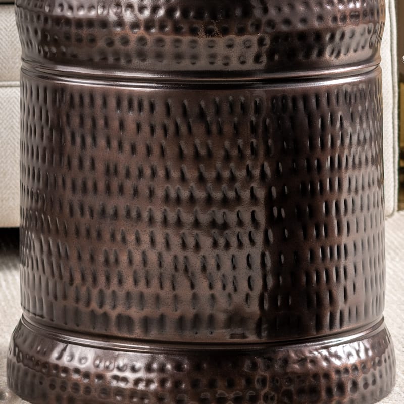 Preston Set of 2 Bronze Outdoor Stools - L) 16 x 16 x 18 S) 14.5 x 14.5 x 15.5