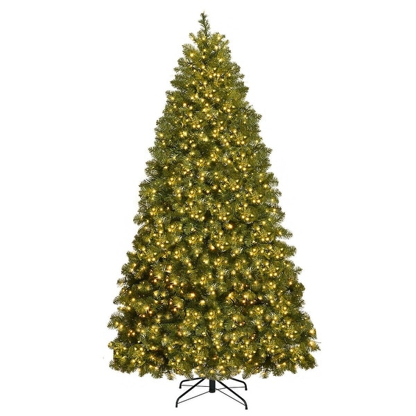 Gymax Pre-Lit 7' Artificial PVC Christmas Tree Hinged 700 LED Lights