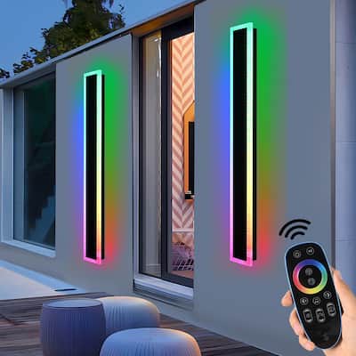 2-Pack 48" RGB Smart Outdoor Wall Lights