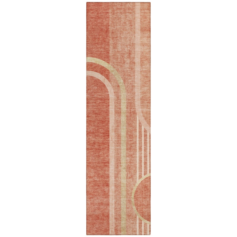 Machine Washable Indoor/ Outdoor Chantille Mid Century Modern Rug