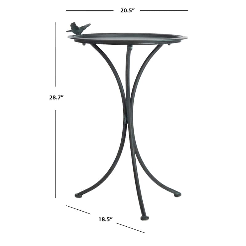 SAFAVIEH Jackeline Iron Outdoor Bird Bath - 21 In. W x 19 In. D x 29 In. H - 21Wx19Dx29H