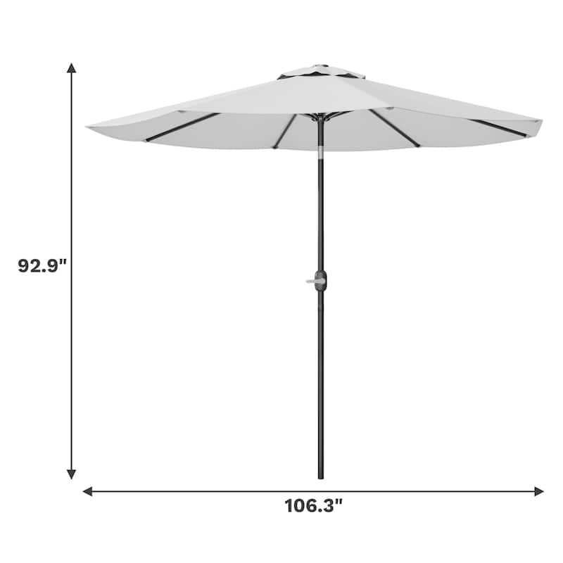 Patiowell 9 FT Outdoor Patio Umbrella, Outdoor Table Umbrella, Yard Umbrella, Market Umbrella with Push Button Tilt and Crank