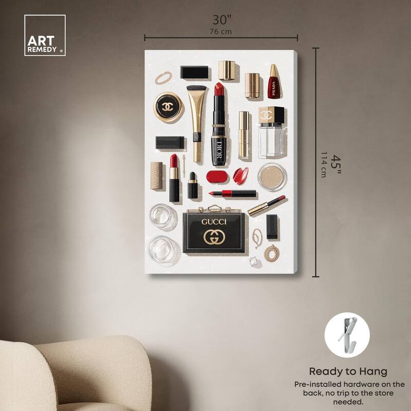 Luxury Makeup Collection II Canvas by Art Remedy, Gallery Wrapped