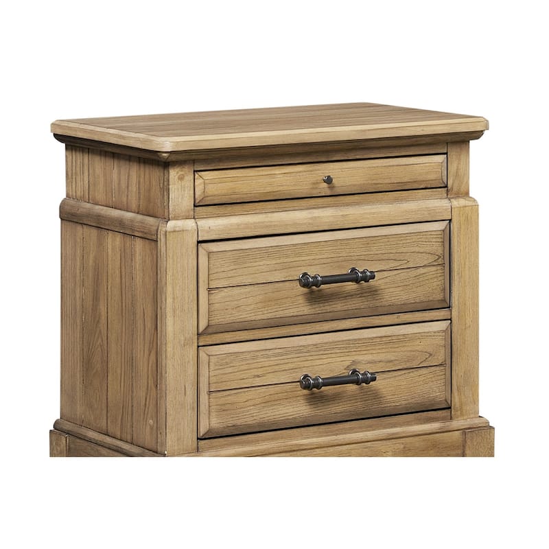 2 Drawer Nightstand w/ Tray - Caramel Finish