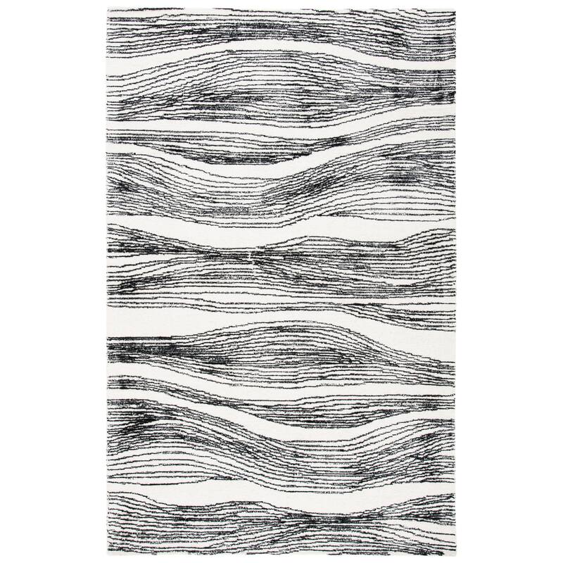 SAFAVIEH Handmade Metro Fetnete Modern Abstract Wool Rug - 6' x 9' - Black/Ivory
