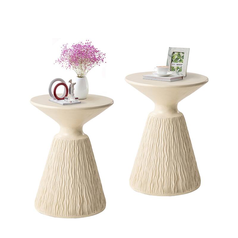 COSIEST Outdoor Patio Round Pedestal End Table, Side Table