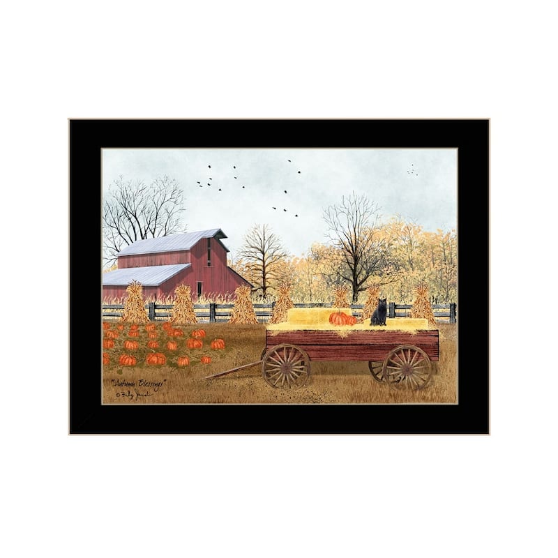 TrendyDecor4U Farmhouse "Autumn Blessings" Framed Print Wall Art by Billy Jacobs