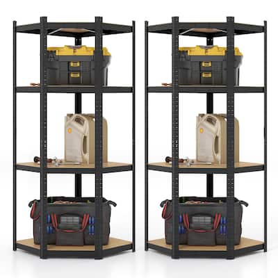 Gymax 2PCS 4-Tier Adjustable Garage Storage Utility Rack Corner
