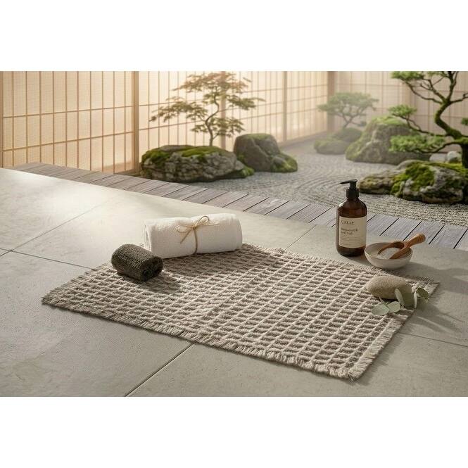 Belgian Waffle Recycled Polyester Eco-Friendly Bath Rug
