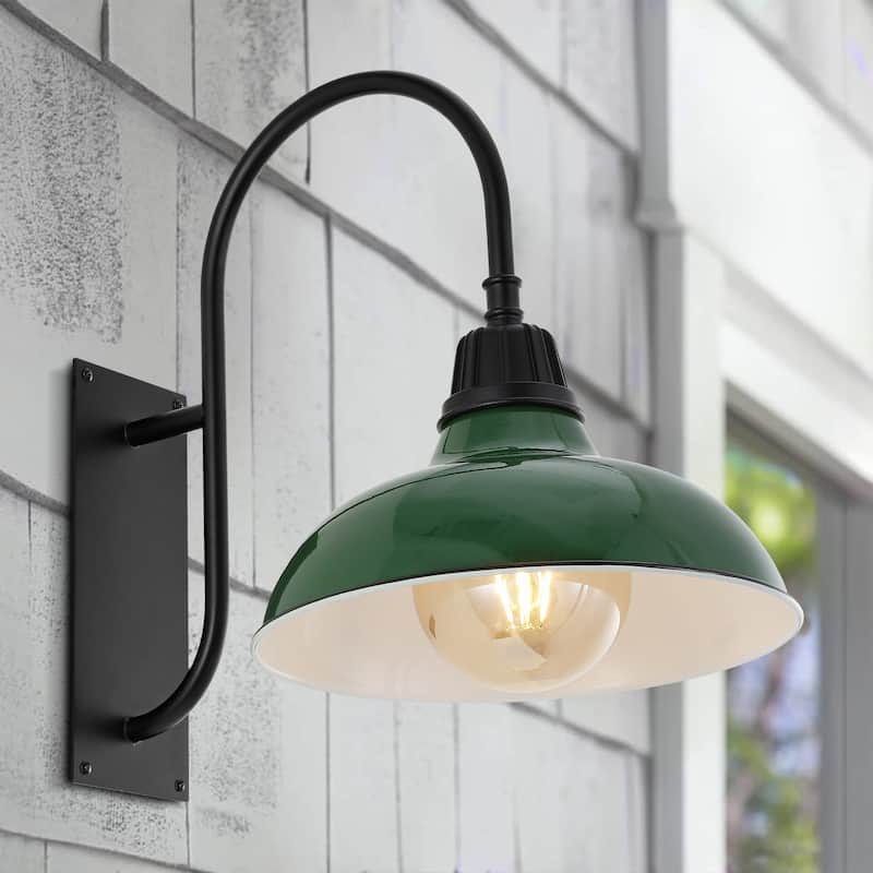 Wallace 12.25" Indoor/Outdoor LED Gooseneck Arm Sconce, By JONATHAN Y