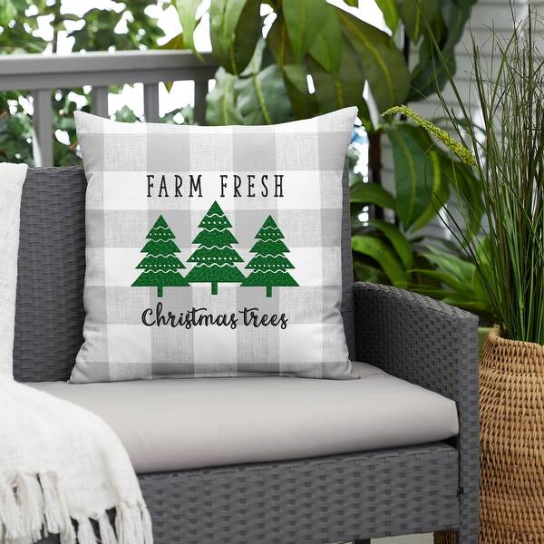 Shop Farm Fresh Gray Indoor Outdoor Pillow 18 In X 18 In Overstock 32392302