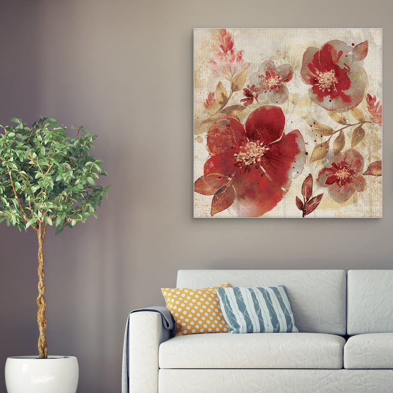 Crimson Petals A by Willowbrook Fine Art Canvas Art Print