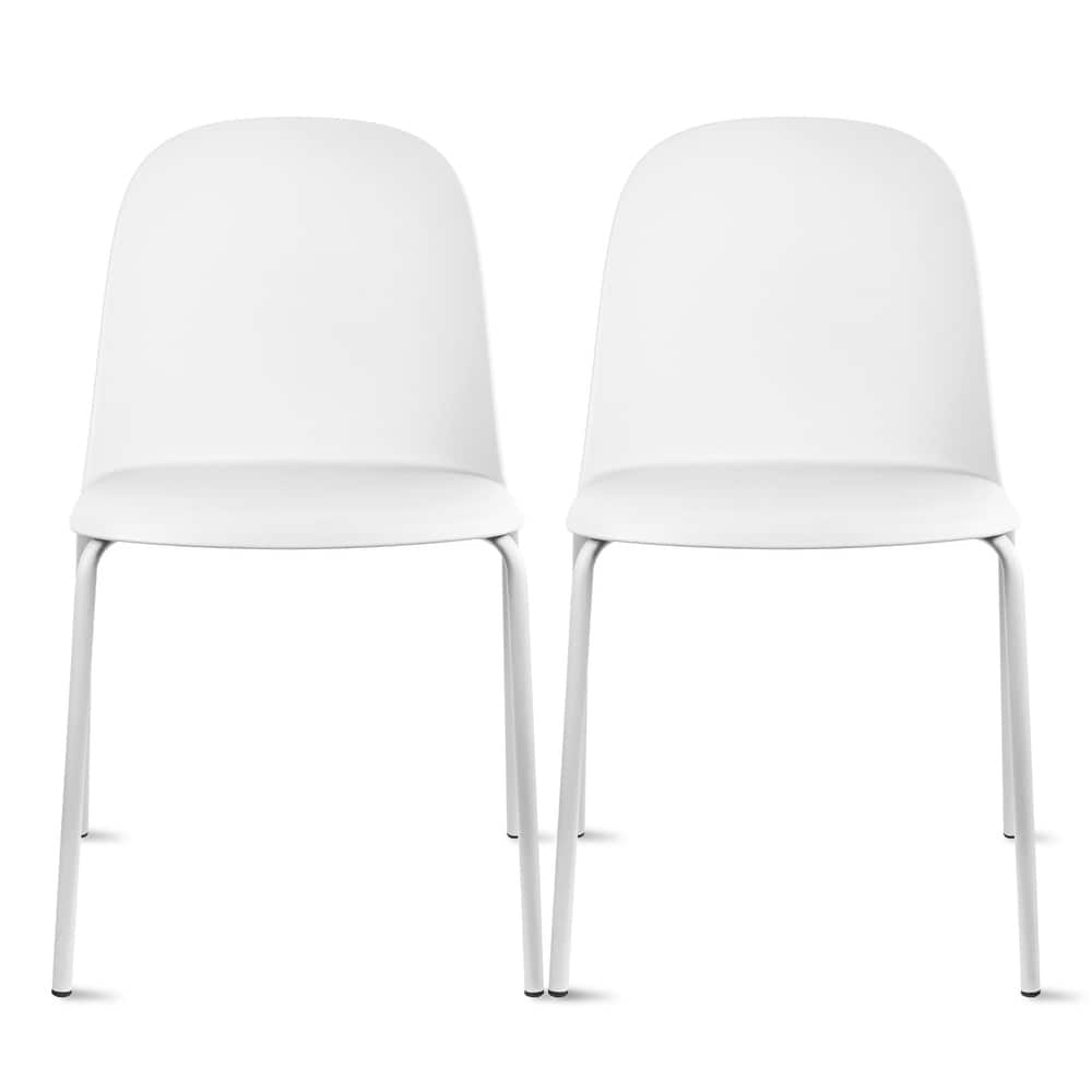 Set of 2 Plastic Dining Chairs For Kitchen Office Business Cafe Guest Waiting Room Event Party Outdoor Patio Hotel