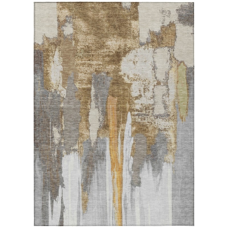 HomeRoots Abstract Transitional Rectangle Outdoor Rug