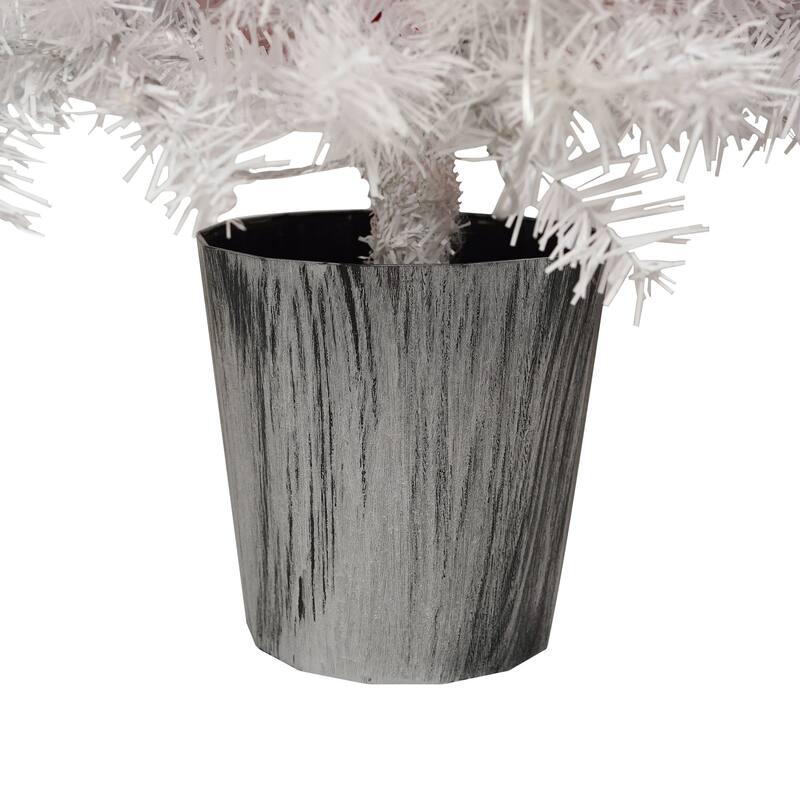 Lighted Santa Hat Style 4ft Christmas Tree 2 Piece Set