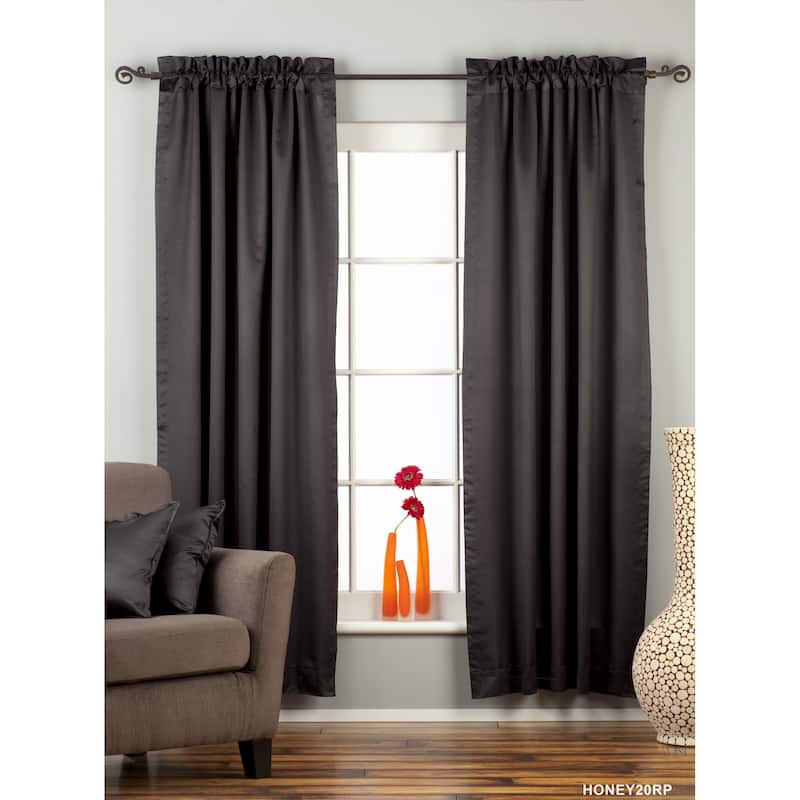 Black Rod Pocket blackout Curtain / Drape / Panel - Piece - 80" W X 96" L (Lined) - 96 Inches