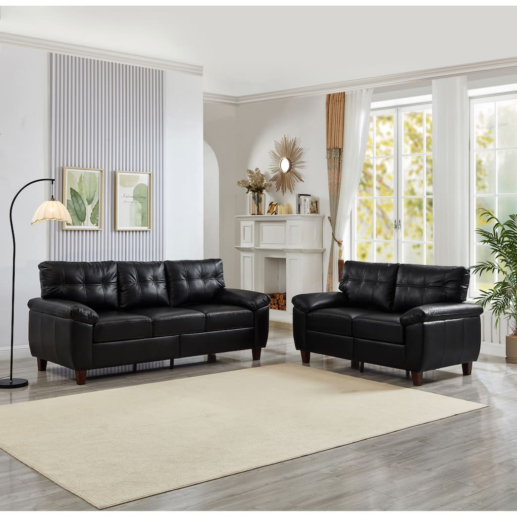 Roomfitters 2-Piece Living Room Furniture Set, 79" 3-Seater Sofa and 59" Loveseat with Padded Armrests