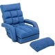 preview thumbnail 2 of 16, Adjustable 6-Position Floor Chair Folding Lazy Gaming Sofa Blue