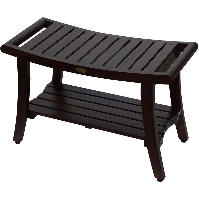 Harmony, 30", Teak Shower Bench, Teak Shower Stool, Teak Bench Shower, Wooden Shower Bench, Woodland Brown