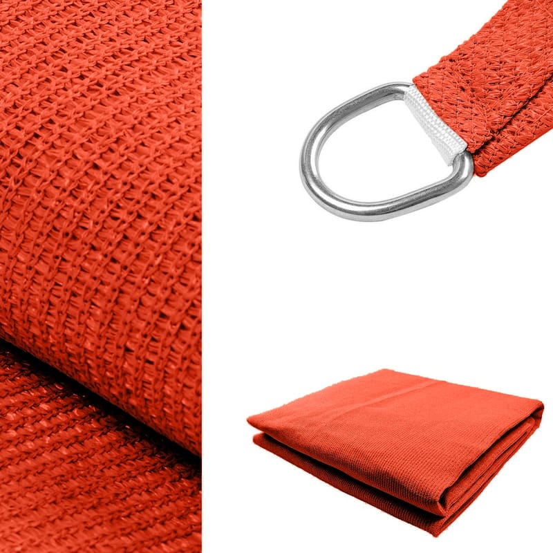 Boen Rectangle Sun Shade Sail Canopy Awning UV Block for Outdoor Patio Garden and Backyard - Red - 12'x16'