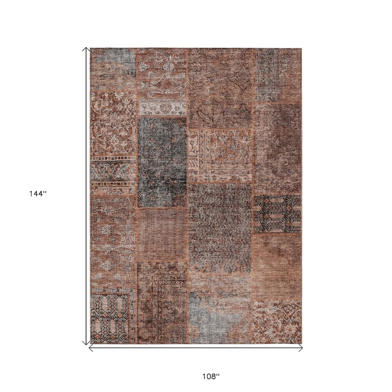 HomeRoots Patchwork Transitional Rectangle Outdoor Rug