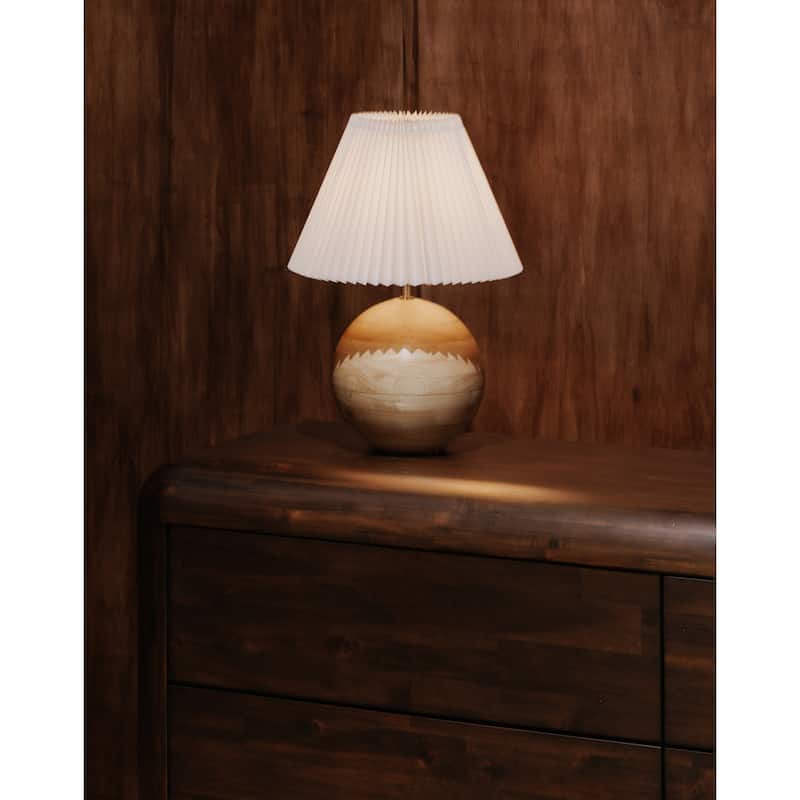 Aurelle Home Modern Wooden Sphere Table Lamp