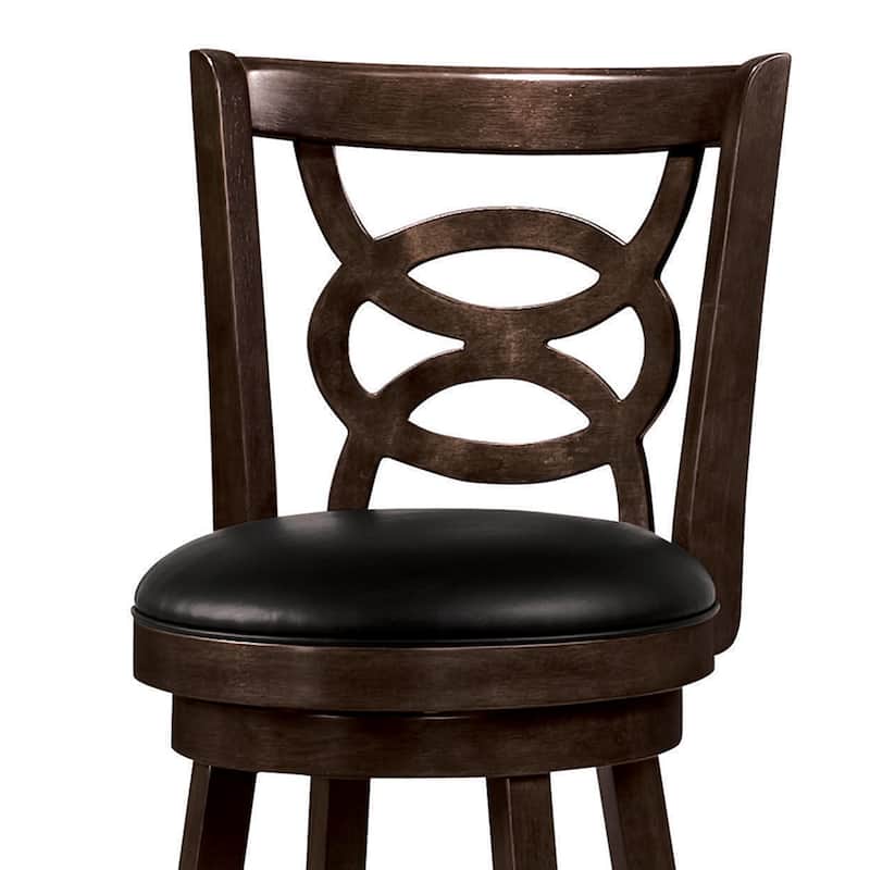 29" Swivel Bar Stool with Upholstered Seat, Set of 2 - 42.25 H x 17.75 W x 19.25 L Inches