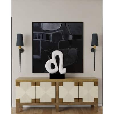 Harp & Finial Statue - Matte White Finish