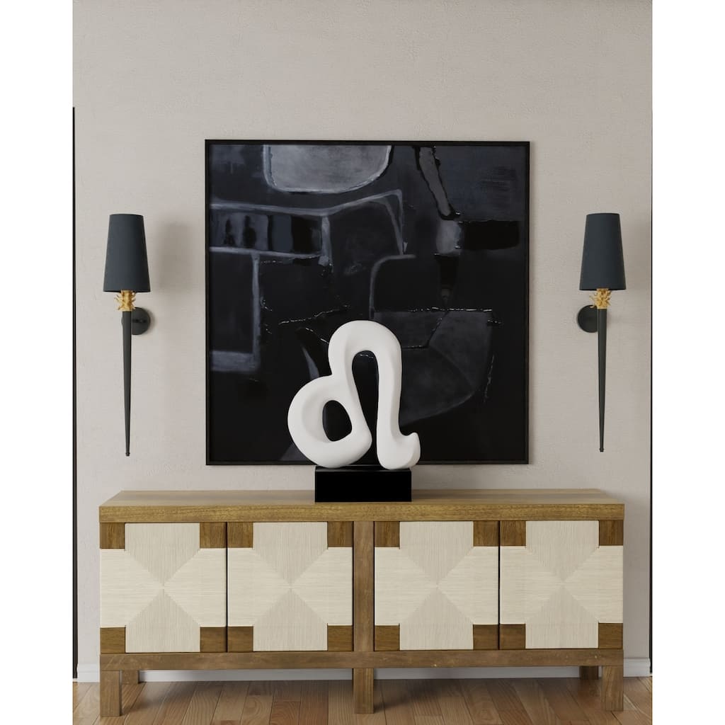 Harp & Finial Statue - Matte White Finish
