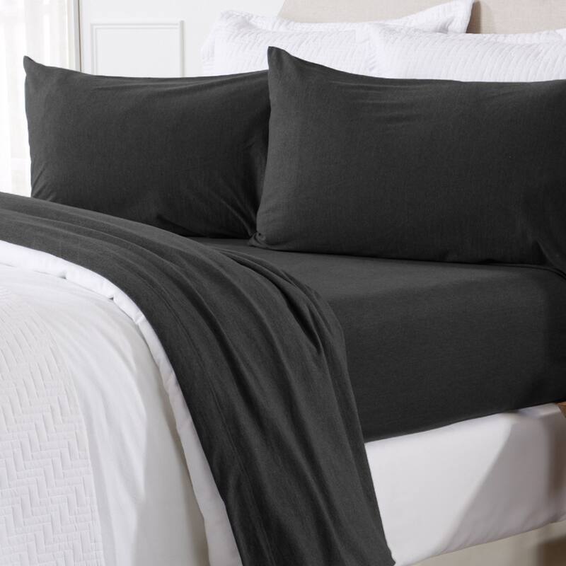 Premium Cotton T-Shirt Jersey Knit Sheet Set