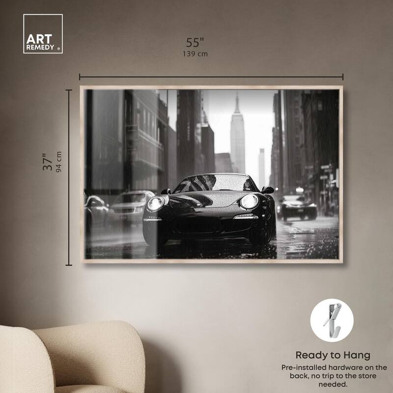 Driving in the Rain NYC Shadowbox by Art Remedy
