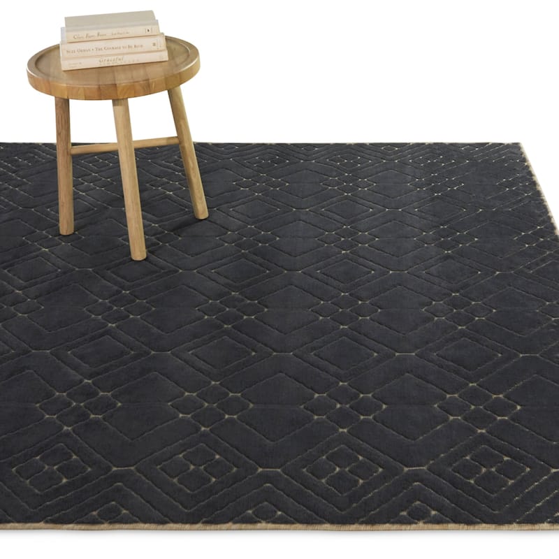 Munoz Transitional Trellis Area Rug - 7'10" x 10' - Charcoal