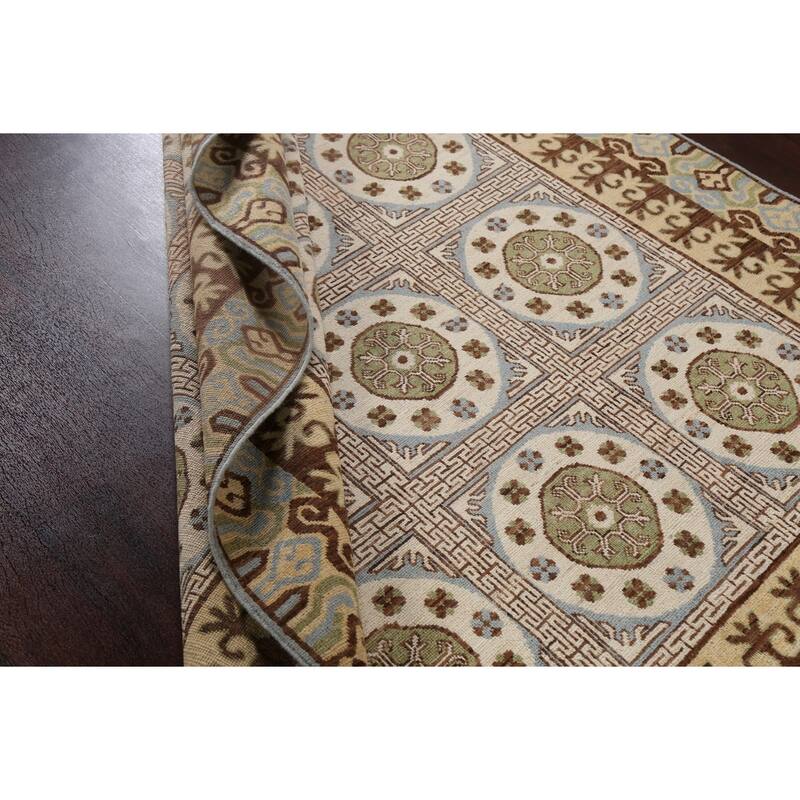 Vegetable Dye Traditional Khotan Oriental Wool Area Rug Hand-knotted - 6'3" x 9'7"