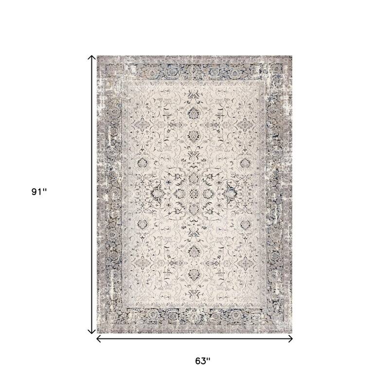 HomeRoots Medallion Modern Rectangle Area Rug - 5' X 8'