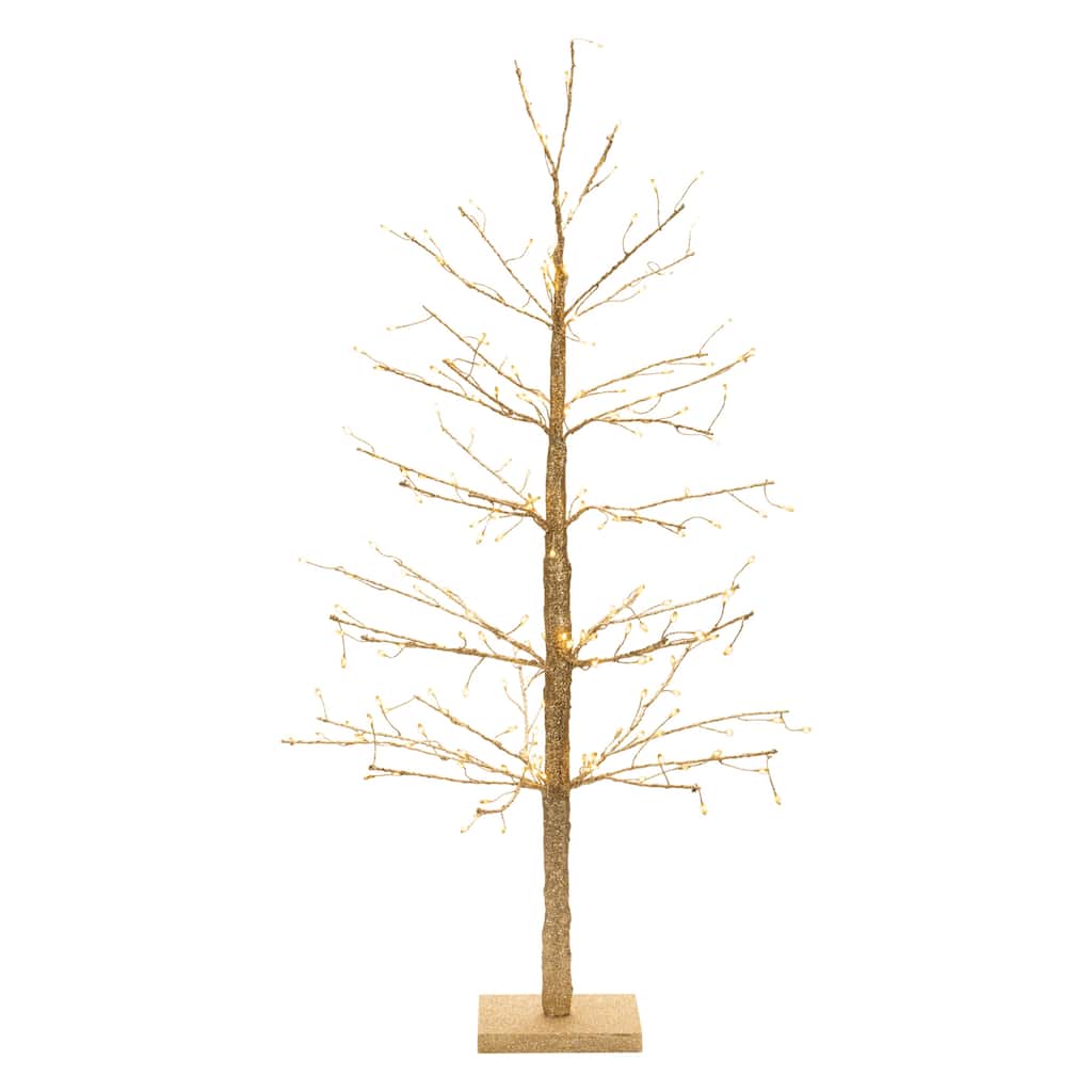 Lighted LED Twig Tree with Paper Wrap for Holiday Home Decor