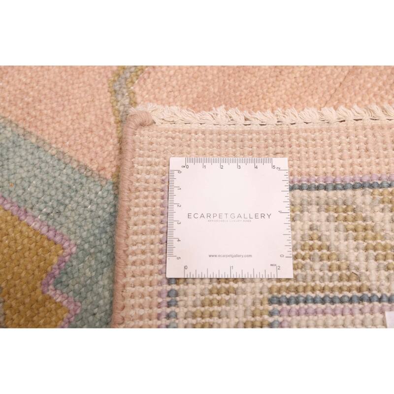 ECARPETGALLERY Hand-knotted Modern Oushak Salmon Wool Rug - 8'11 x 11'9