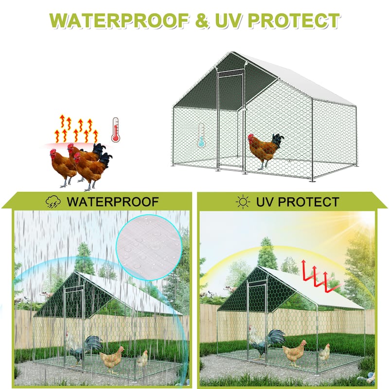 All-Weather Protective Cover for Metal Chicken Coops - White