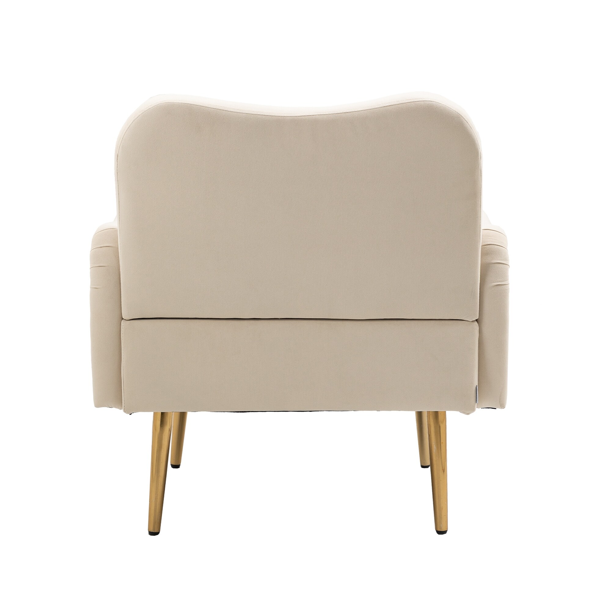 Beige velvet store accent chair