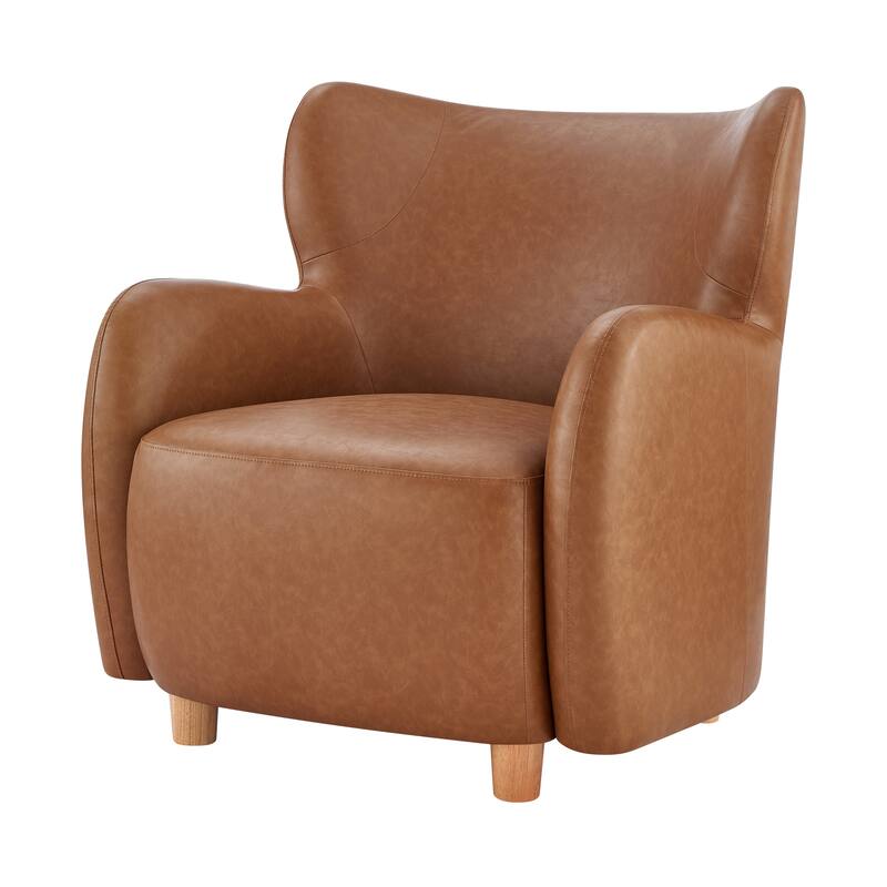 NPD Furniture Tiffany Accent Arm Chair - Vintage Cider/Faux Leather
