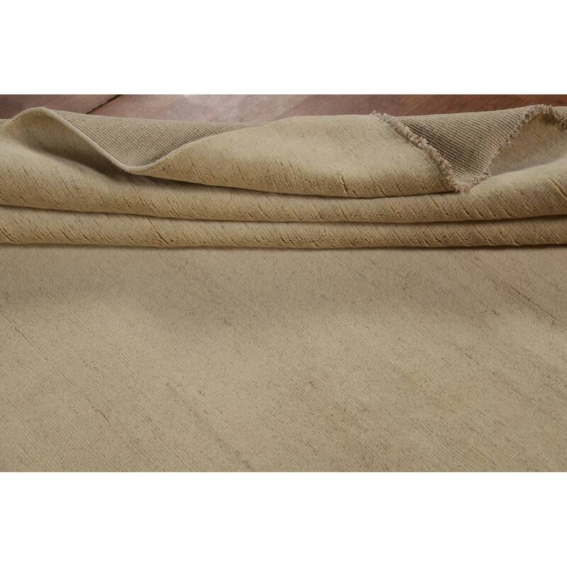 Modern Solid Gabbeh Oriental Area Rug Handmade Wool Carpet - 6'1" x 8'11"