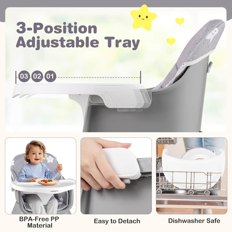 Gymax 16-in-1 Baby High Chair w/ Activity Center Booster Seat Building