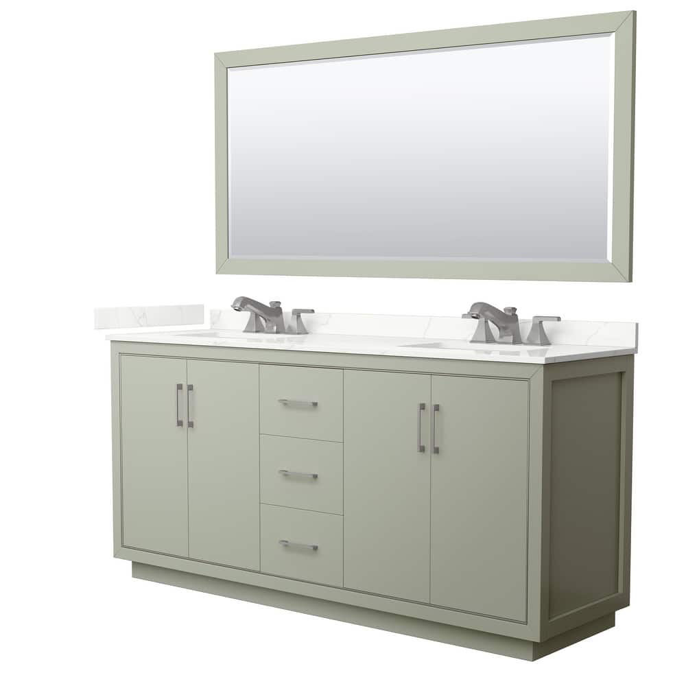 Icon 72-inch Double Vanity, Quartz Top, 70-inch Mirror