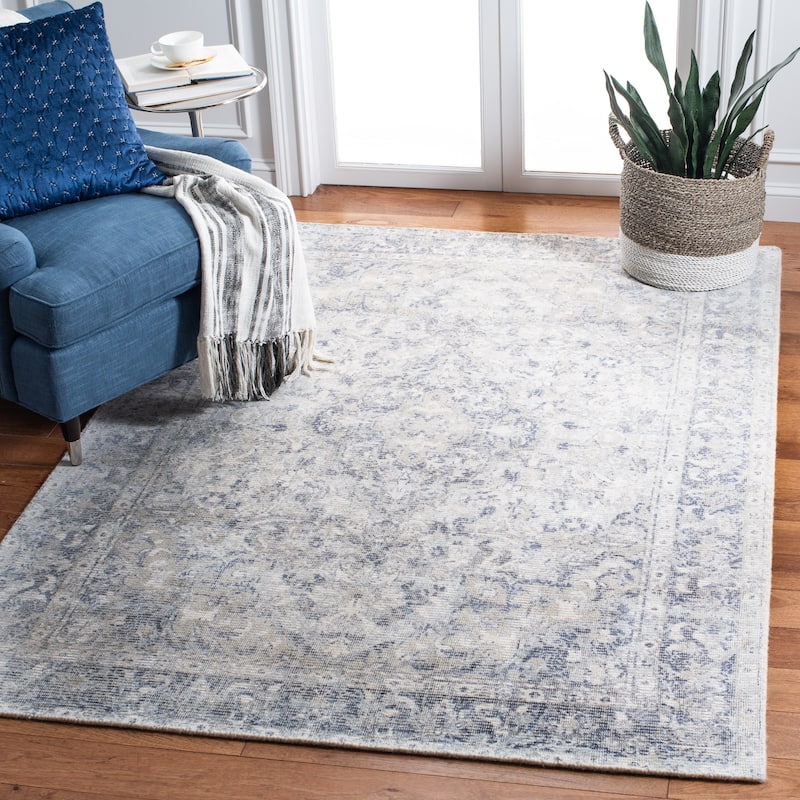 SAFAVIEH Handmade Restoration Vintage Katsuji Wool & Viscose Rug - 3' x 5' - Ivory/Blue