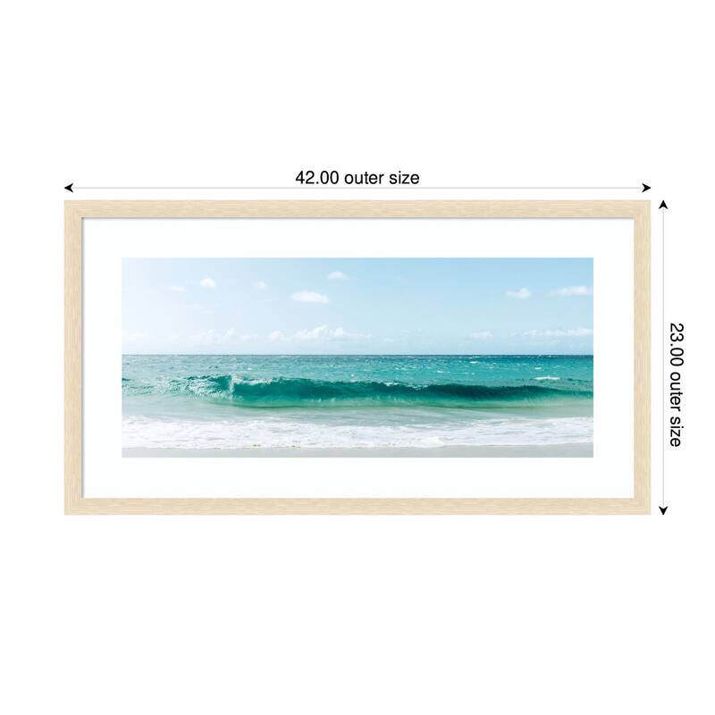 Kate and Laurel Framed Art Beach Ocean Day over Blue Clear Waters by Alicia Abla